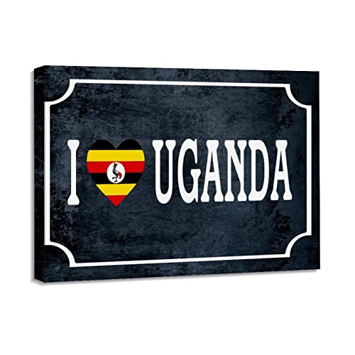 Toile I Love Uganda tableau mural salon et chambre moderne