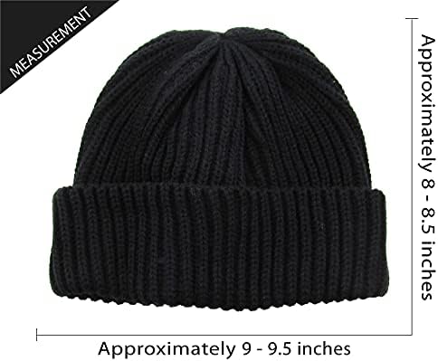 Miniatura 6 de KBETHOS Gorro de punto acanalado con puños, gorro grueso de invierno para esquí, calavera, cálido, unisex para hombre y mujer