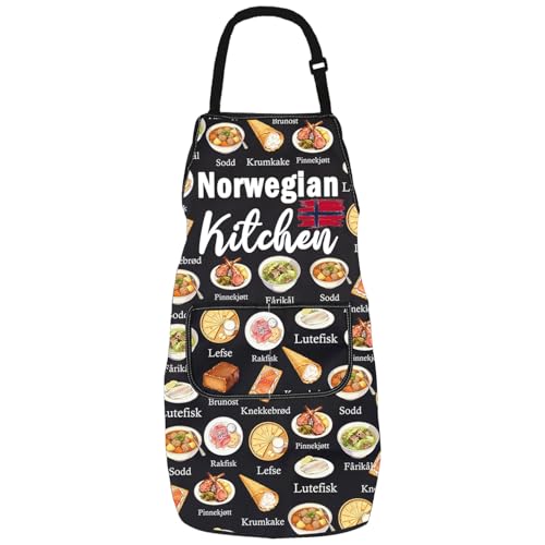 PXTIDY Norwegian Flag Kitchen Apron