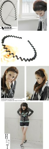 Careforyou® Unisex Black Elastic Wavy Spring Wave Metal Sports Hair Hoop Band Girl Men`s Head Band Accessory (5PCS) - Image 3