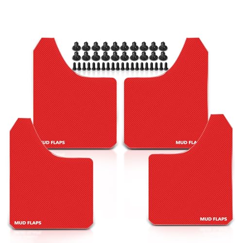 Pare-Boue Universel Voiture Frankberg Rouge, Lot de 4 Bavettes Découpables 390x298 mm