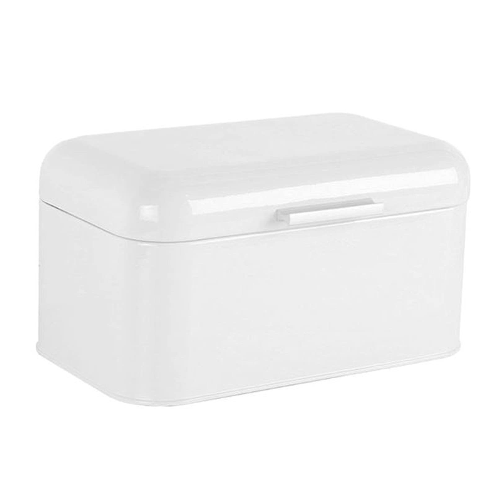 TLMDXTEU Bread Box Retro Metal Bread Bin Box Storage for Snacks Food for Kitchen Counter(White)