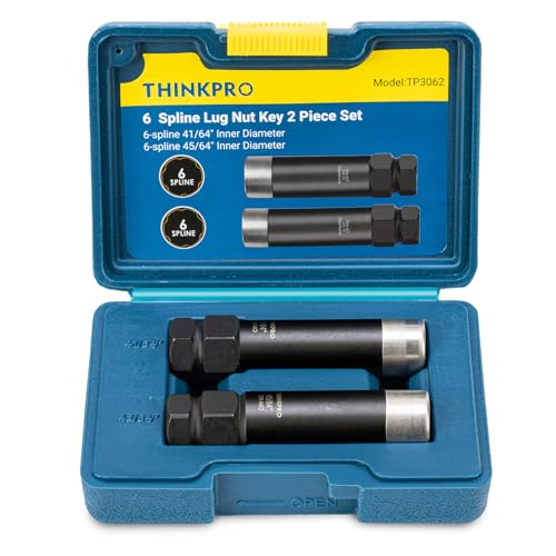 6 Spline Lug Nut Socket Set,2 Piece Lug Nut Key (41/64