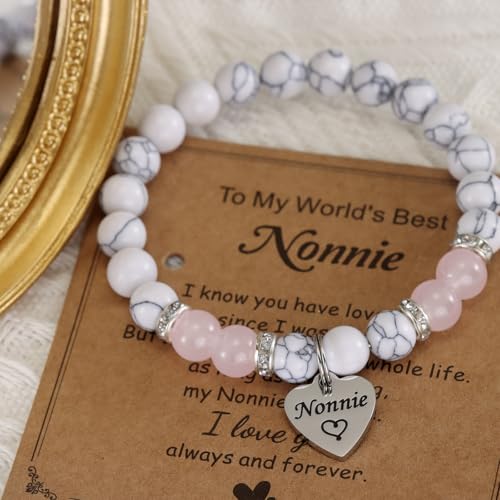 HUTIMY Nonnie Gift for Women from Grandkids Grandma Birthday Mothers Day Best Nonnie Bracelet4
