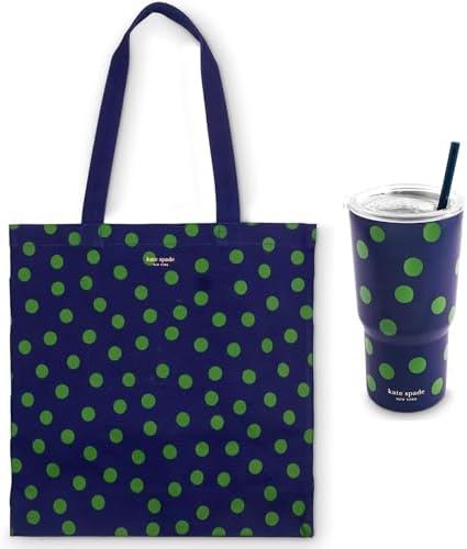 Kate Spade New York Set de Bolsa de tela y vaso térmico de acero 