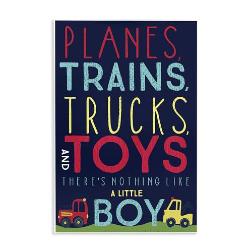 Stupell Industries 'Planes, Trains, Trucks and Toys', Wall Plaque Art, 10 x 15 Inches, Easy to Hang and Sturdy, Made in USA, by Heather Rosas