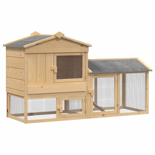 vidaXL Hühnerunterkunft Braun 150 x 60 x 89 cm, Hühnerstall im modernen Design, stabiler Schutz, funktionelles Zuhause, tolles Gartenhaus für Geflügel