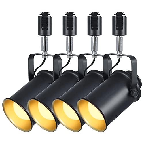 共同照明 4個セット ダクトレール用 スポットライト E26 LED電球 60W形相当 9W 電球色 SETGDKB-9WW-4B レールライト ライティングバー用スポットライト ダクトレールライト 黒