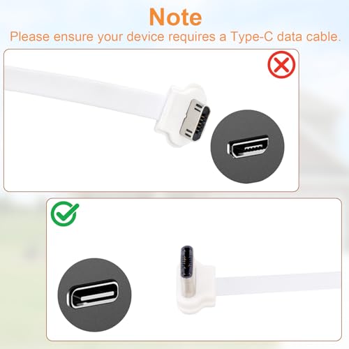 Type-C Charging Cable for Battery Doorbell, 4m/13.1ft L-Shaped Connector Compatible with 2nd Gen (2020) & 2024 Release Battery Video Doorbell 24H Continuous Power Supply