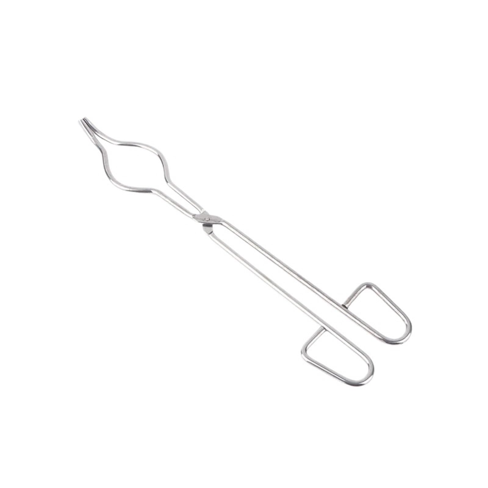 Djskldf 30Cm Crucible Tongs Professional Grade Stainless Steel Crucible Tongs Graphite Melting Plier Holder Chrome Plated Beaker Clamps(30Cm)