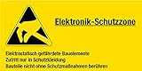 Warnschild aus Aluminium - Elektronik Schutzzone - 20 X 10 cm