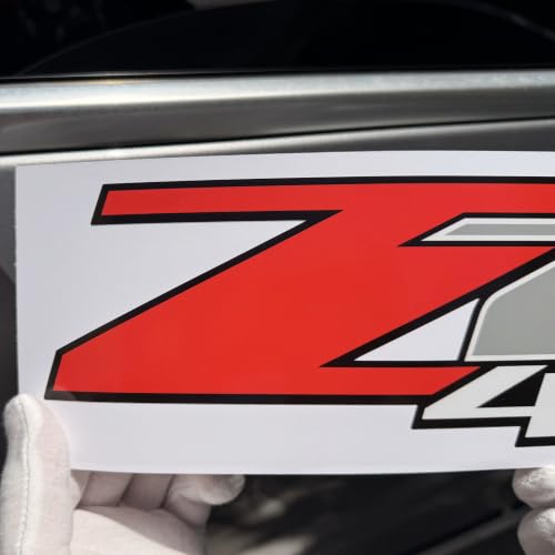 Image of GOLD HOOK Z71 4x4 Decals Compatible with Chevy Silverado - F (2007-2013) Bed Side 1500 2500 HD, Set of 2, Peel & Stick Series