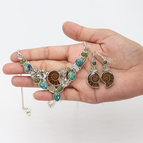 Collar de gargantilla y pendientes de turquesa para regalo de mujer 5