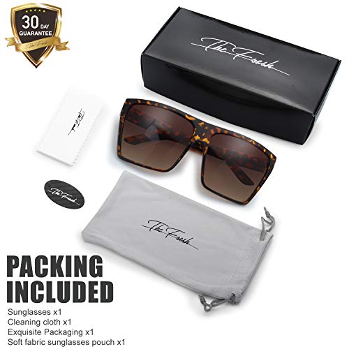 Image of The Fresh Large Oversized Fashion Square Flat Top Sunglasses - Exquisite Packaging