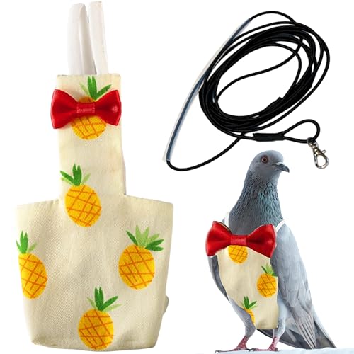 Peitoral e coleira para fraldas Birds Pigeon (GG - abacaxi)