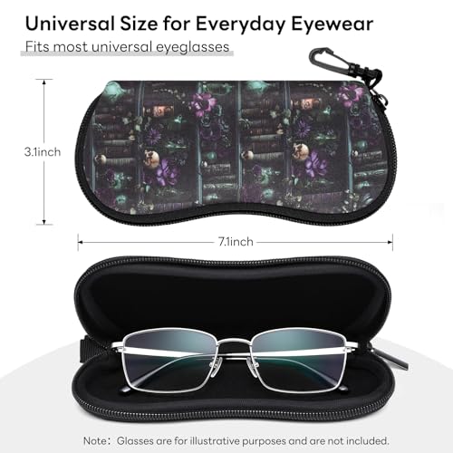 Image of Sunglasses Case with Belt Clip, Ultra Light Neoprene Zipper Soft Padded Glasses Case for Women Men