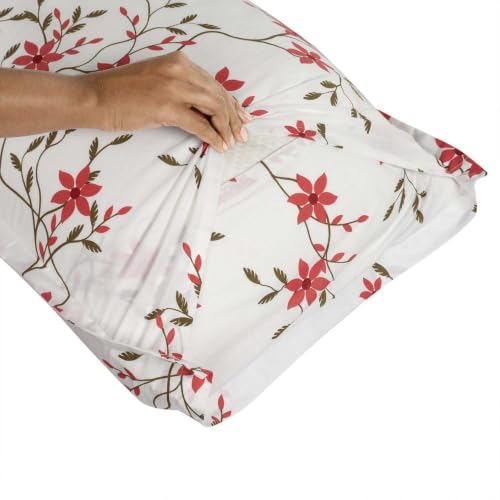 Image of Wakefit 100% Cotton Pillow Cover Set of 4 | 200 TC Soft & Breathable Pillow Cases | Standard Size 18 x 27 Inch | Skin Friendly, Durable & Gentle Machine Washable | Sakura White