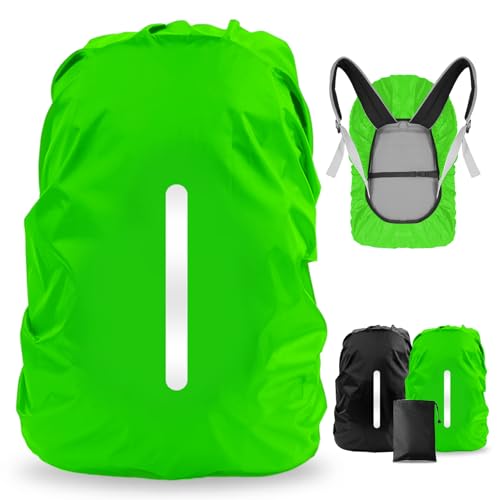 LAMA 2pcs Funda Impermeable para la Lluvia para Mochila, Protector Reflectante a Prueba de Lluvia para Antipolvo y Antirrobo L 41L-55L