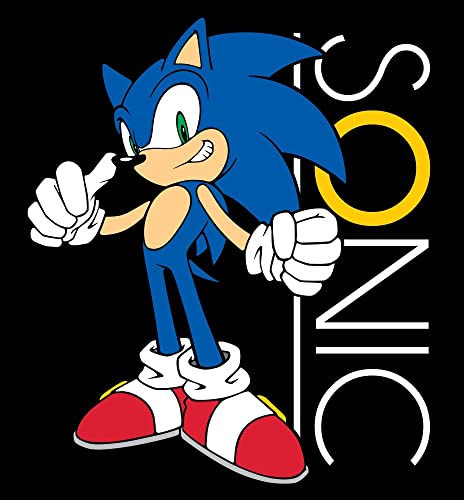 Sonic The Hedgehog Sonic with Ring Boy's Black T-Shirt2