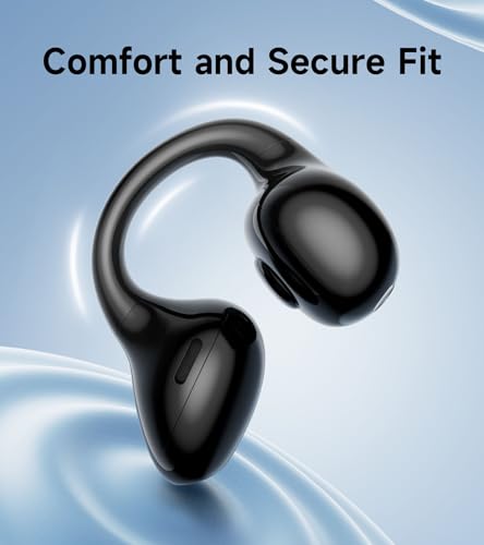 Image of Edifier LolliClip Open-Ear True Wireless Earbuds, Bluetooth 5.4, Hi-Res LDAC, Adaptive ANC, Health Monitoring, Spatial Audio, Interchangeable Design, Multipoint, App Control, IP56, Black