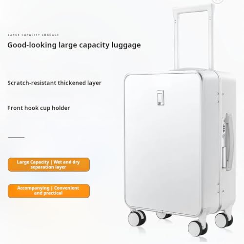 Aluminum Frame Luggage with Spinner Wheels, Zipperless Polycarbonate Hard Shell Suitcase, 30 Inch-black4