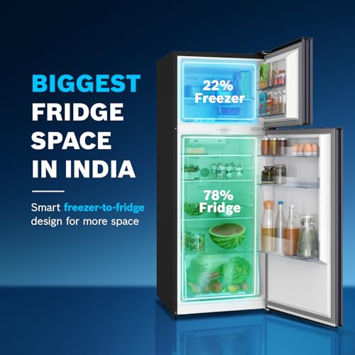 Image of Bosch 243L, 2 Star, Frost Free Double Door Refrigerator | 6-in-1 Convertible Modes | 80min Convert | Touch Panel | Extend Cool up to 18 hrs | SuperFreeze (CTC27U12VI, Dark Lake, 2026)