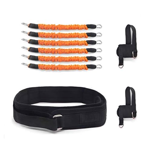 Sunsign 10-Pcs Vertical Trainers Jump Resistance Bands Set Legs Horizontal Leaping Fitness Strength for Basketball Jump Baseball Volleyball Boxing Taekwondo Kick Thai Punch Karate Training Orange