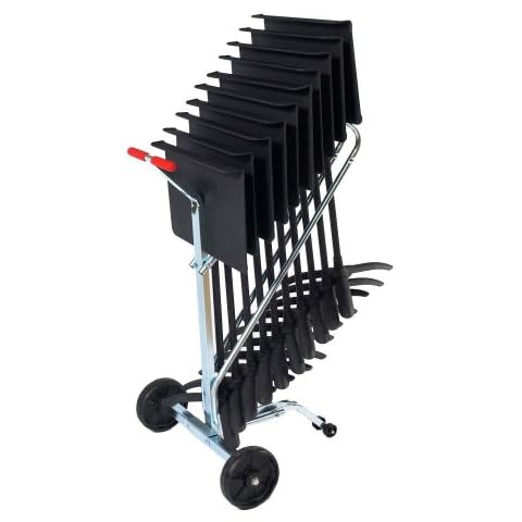 National Public Seating NPS Modern Steel Metal Dolly for 10 Melody Music Stands in Zinc Silver Cover