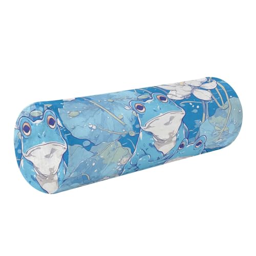 miaozhen Cartoon Toad Floral Sky Blue Cylinder Body Pillow Case Round Pillows for Sleeping almohada Redonda para el Cuello