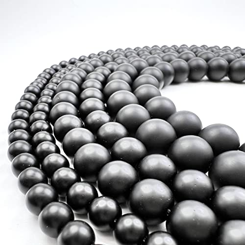Qiwan Natural Round Loose Beads Jewelry Making Diy Bracelet Necklace Material 1 Strand 15 Inches (8Mm, Matte Onyx Agate Gemstone) #TOP6