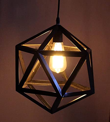 Image of Desidiya Football /Hexagon Shape Pendant Lights for Ceiling Hanging Lights for Home Decoration Metal Living Room /Hall /Balcony /Restaurant Bar Lighting Pack of 1 (Black, Bulb not Included)