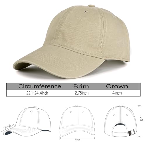 Image of Edoneery Men Women Baseball Cap-Low Profile Adjustable Washed Cotton Golf Dad Hat