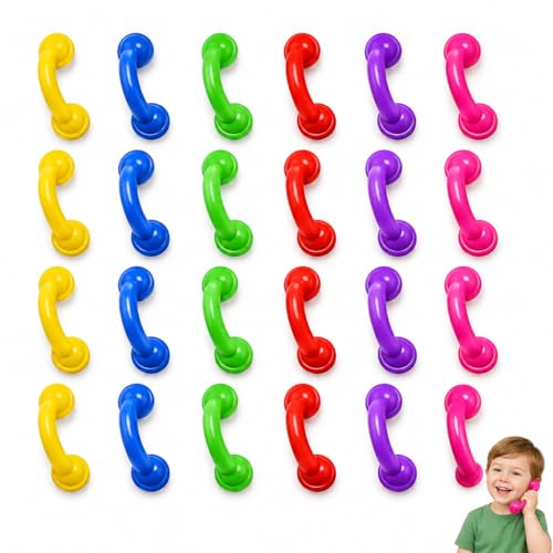 Garneck 24 Pcs Whisper Phones for Kids Classroom Reading Practice: Plastic Phone Receivers for Speech Therapy Phonics Listening Preschool Home and School Use