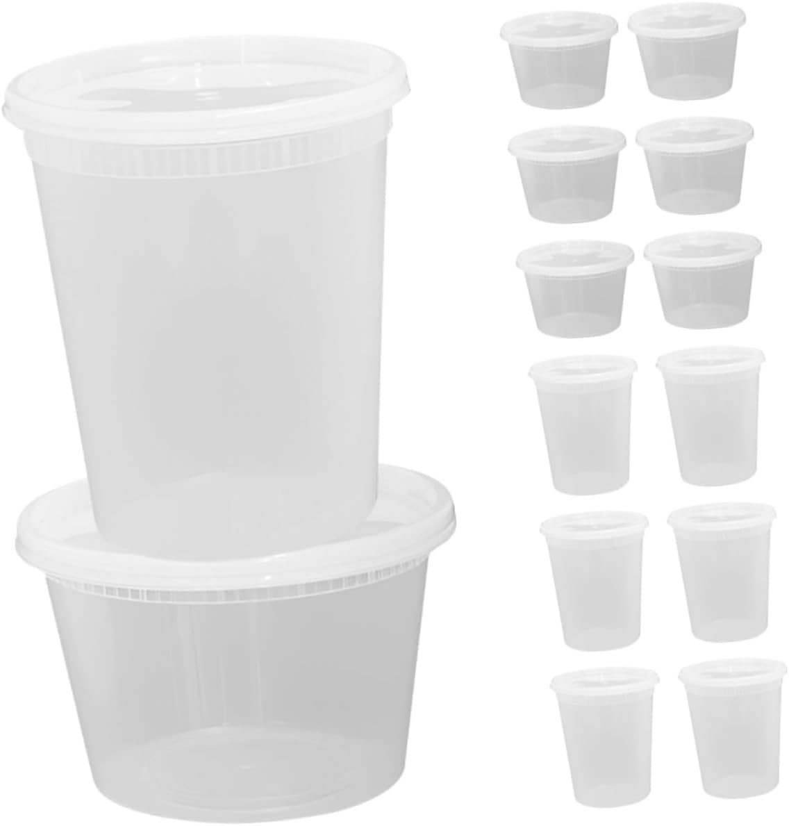 ARTIBETTER 50pcs Takeout Soup Bowls with Lids 16oz and 32oz Sturdy Portion Cups for Porridge and Food Packaging, High-temperature Resistant Disposable Containers for Food