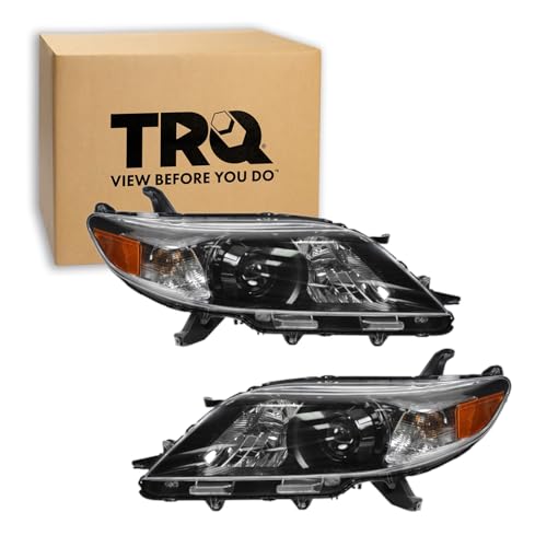 Image of TRQ Headlight Assembly Set TO2502207 TO2503207 Compatible with 2011-2014 Toyota Sienna