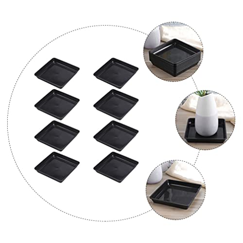 Yardwe 8Pcs Plastic Square Plant Saucer, 12CM Flower Pot Tray Bonsai Tray Durable Square Planter Saucer for Indoor Garden Balcony Use - Image 4