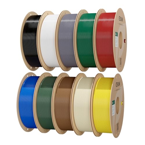 Image of eSUN 10KG Bulk PLA+ Filament 1.75mm, Classic 10 Colors Bundle, 10 Spool Pack (1KG /Spool) Pro-Grade High Toughness PLA Plus 3D Printer Filament, Clog-Free, Dimensional Accuracy + /- 0.03mm