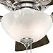 Hunter 34 inch Small Indoor Ceiling Fan with LED Light and Pull Chain - Standard Mount Ceiling Fan, 5 Blades, For Bedroom, Home Office, or Laundry Room, Quiet - Watson 52092, Brushed Nickel