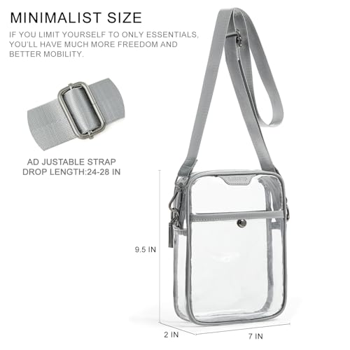 Image of LATMAP Clear Bag for Stadium Events 12x6x12 Clear Purse with 3-Zipper Pockets Crossbody Handbag Tote for Concerts Sports