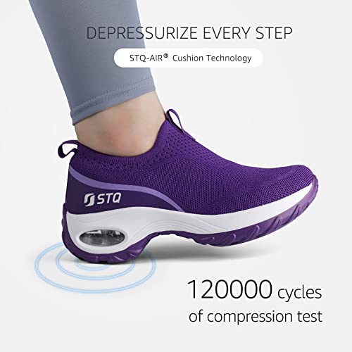 Stq Slip On Women Walking Shoes Breathable Sneaker Cushion Gym Modern Dance Shoes Purple Us 7 #TOP5