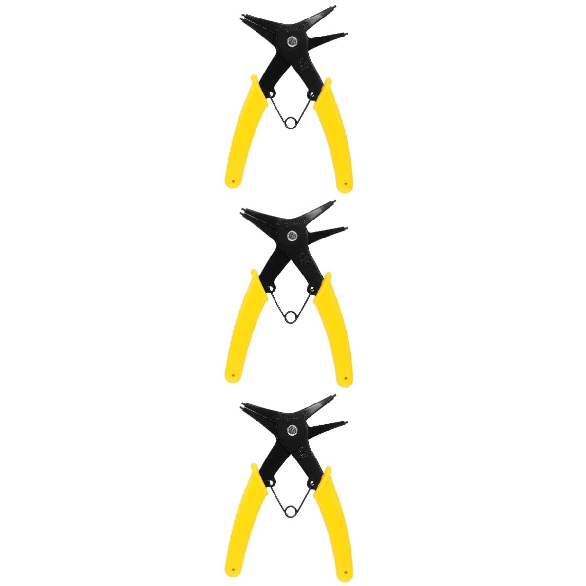 Yardenfun 3 Pcs Circlip Pliers Snap Ring Pliers Spring Clamp Plier Sprung Welding Spring Plier Clamp Circlip Hose Pinch Off Pliers Repairing Accessory Household Plier Steel Yellow