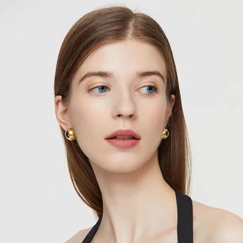 Gold Silver Half Ball Stud Earrings High Polished Round Earrings Trendy Jewelry for Women 20mm/18MM/16MM/12MM Balls4