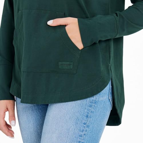 Life is Good Women's Growing the Good Daisies Crusher-FLEX Hoodie Tunic, Treeline Green4