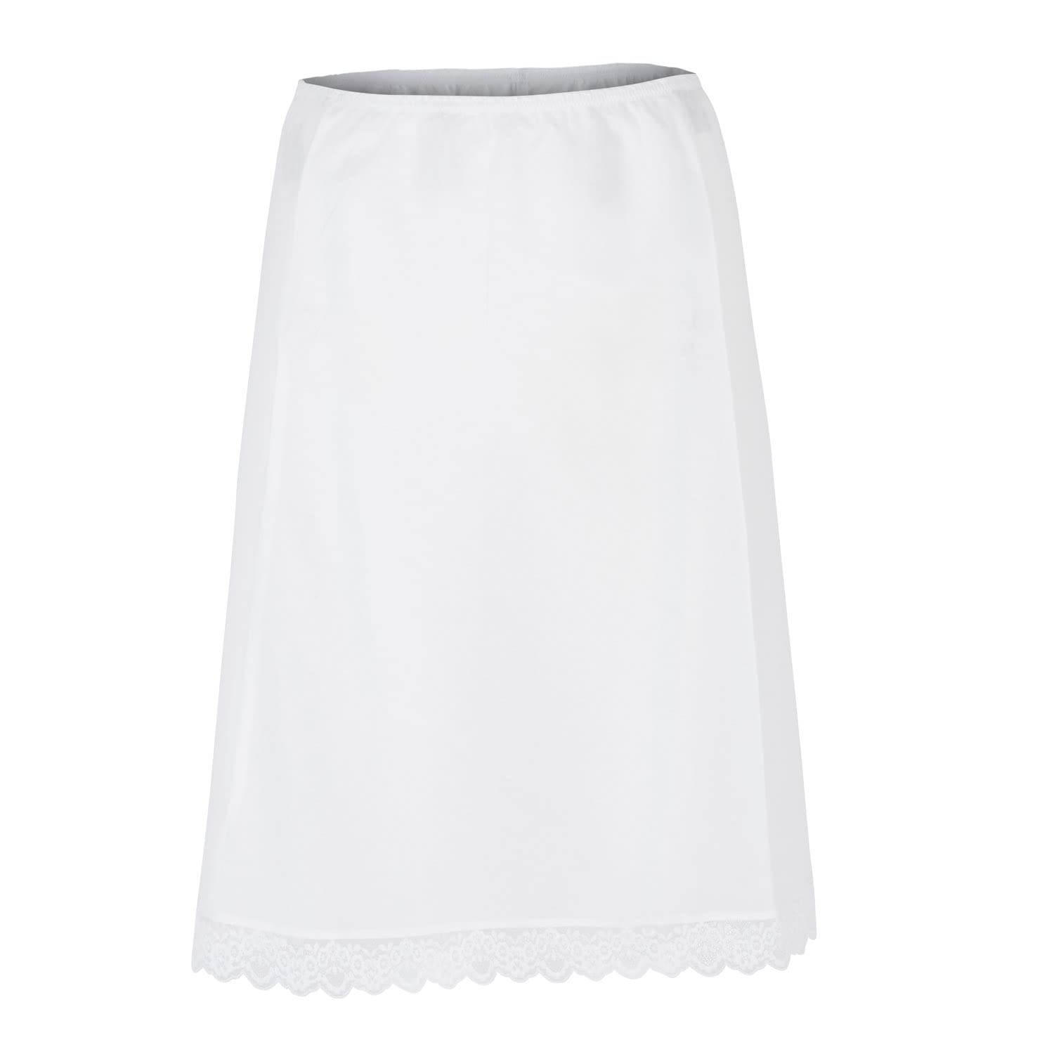 ChicWhisper Ladies Pure Cotton Vintage Lace Slip White