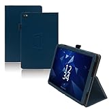 For 京セラ DIGNO Tab2 5G KYT35/Tab2 5G KC-T306 ケース 10.1インチ タブレット 保護ケース 高級PU 全面保護 調節可能 防水防汚 衝突防止 薄型軽量 良い手触り Greerass 長持ち スタンド機能付き タブレット ケース (ブルー)