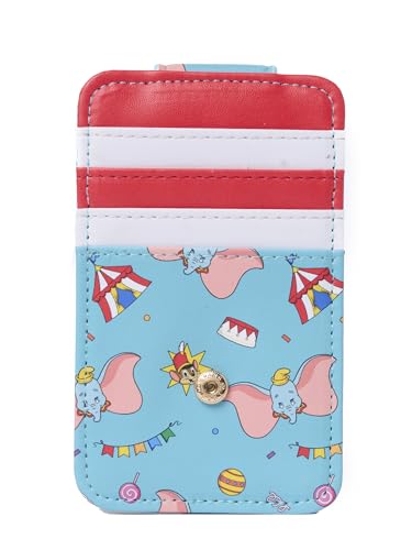 Image of Disney Dumbo Card Holder Women Slim Wallet Blue Grey | Small