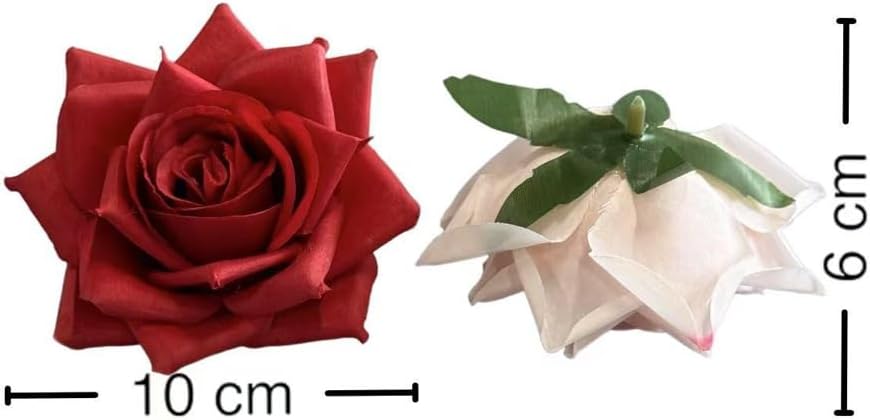 Artificial Silk Rose Heads Bulk 70PCS - Realistic Fake Roses for Floral Arrangements, Centerpieces, DIY Handicrafts Thornless (White)