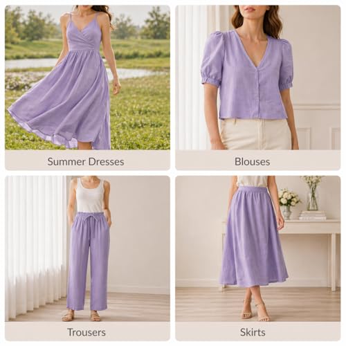 Image of Soimoi Lilac Solid 60 * 60's Cotton Cambric Fabric by 10 Yards, 56 Inch Wide Light Weight Material Suitable for Kurtis, Blouses, Kids Clothing, Tunics, Dresses and Summer Apparel