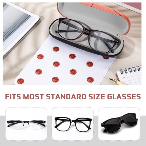 Image of 4 Pcs Hard Shell Eyeglass Case with Microfiber Cloth Ball Themed Kids Glasses Case Durable Small Sunglasses Holder Sports Eyewear Storage Box Protective Cover for Boys Girls Men Women