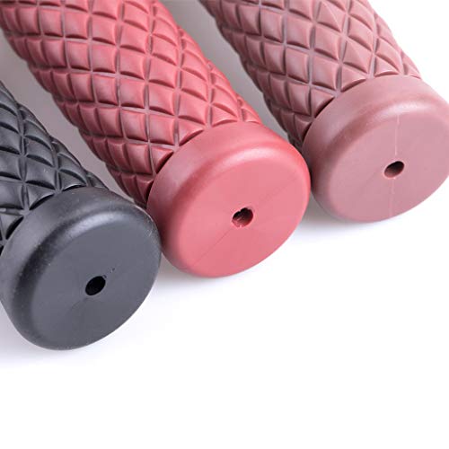 MRELC Motorcycle anti-slip rubber strip handle 7/8\" 22mm 24mm motorcycle comfort Hand Handlebar Grip Thruster Grip for Harley Honda Triumph Yamaha Kawasaki CG125 CB400 (End Thruster Grip) brown